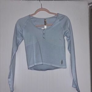 Free People Movement Light Blue Long Sleeve Women's Tee